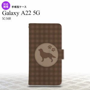 SC-56B Galaxy A22 手帳型スマホケース カバー 犬 ゴールデン レトリバー 茶  nk-004s-a22-dr811