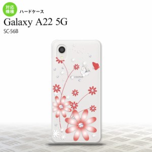 SC-56B Galaxy A22 スマホケース ハードケース 花柄 ガーベラ 透明 赤 メンズ レディース nk-a22-072