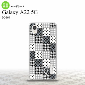 SC-56B Galaxy A22 スマホケース ハードケース パッチワーク 黒 +アルファベット メンズ レディース nk-a22-1063i