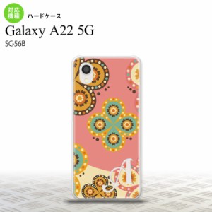 SC-56B Galaxy A22 スマホケース ハードケース エスニック 花柄 ピンク ベージュ +アルファベット メンズ レディース nk-a22-1582i