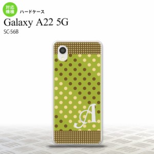 SC-56B Galaxy A22 スマホケース ハードケース ドット 水玉 C 緑 茶 +アルファベット メンズ レディース nk-a22-1656i