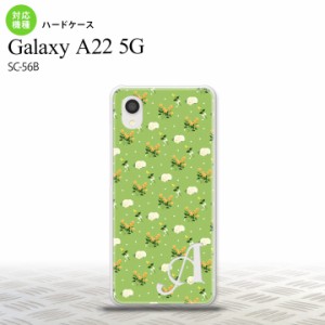 SC-56B Galaxy A22 スマホケース ハードケース 花柄 バラ ドット 小 緑 +アルファベット メンズ レディース nk-a22-248i
