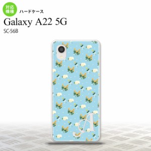 SC-56B Galaxy A22 スマホケース ハードケース 花柄 バラ ドット 小 水色 +アルファベット メンズ レディース nk-a22-249i