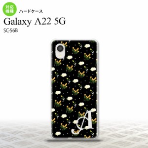 SC-56B Galaxy A22 スマホケース ハードケース 花柄 バラ ドット 小 黒 +アルファベット メンズ レディース nk-a22-250i