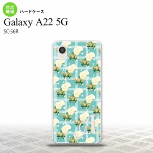 SC-56B Galaxy A22 スマホケース ハードケース 花柄 バラ チェック 青 +アルファベット メンズ レディース nk-a22-254i