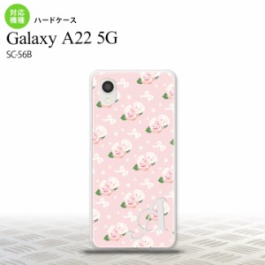 SC-56B Galaxy A22 スマホケース ハードケース 花柄 バラ リボン ピンク +アルファベット メンズ レディース nk-a22-256i