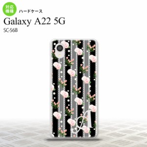 SC-56B Galaxy A22 スマホケース ハードケース 花柄 バラ レース 黒 +アルファベット メンズ レディース nk-a22-259i