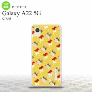 SC-56B Galaxy A22 スマホケース ハードケース 花柄 バラ リボン 黄 +アルファベット メンズ レディース nk-a22-263i