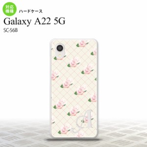 SC-56B Galaxy A22 スマホケース ハードケース 花柄 バラ 編み ベージュ +アルファベット メンズ レディース nk-a22-264i