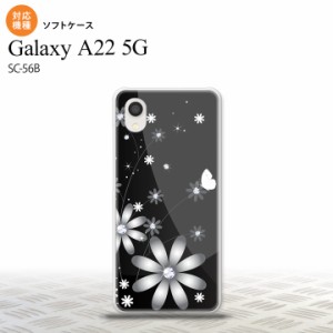 SC-56B Galaxy A22 スマホケース ソフトケース 花柄 ガーベラ 黒 メンズ レディース nk-a22-tp065