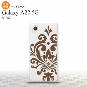 SC-56B Galaxy A22 スマホケース ソフトケース ダマスク D 茶 メンズ レディース nk-a22-tp1036