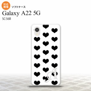 SC-56B Galaxy A22 スマホケース ソフトケース ハート A 白 黒 +アルファベット メンズ レディース nk-a22-tp115i