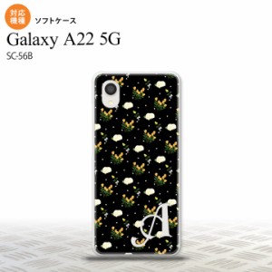 SC-56B Galaxy A22 スマホケース ソフトケース 花柄 バラ ドット 小 黒 +アルファベット メンズ レディース nk-a22-tp250i