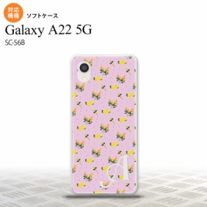 SC-56B Galaxy A22 スマホケース ソフトケース 花柄 バラ ドット 小 ピンク +アルファベット メンズ レディース nk-a22-tp252i