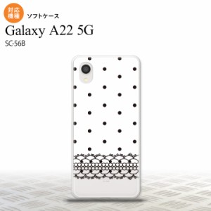 SC-56B Galaxy A22 スマホケース ソフトケース ドット レース B 白 メンズ レディース nk-a22-tp358