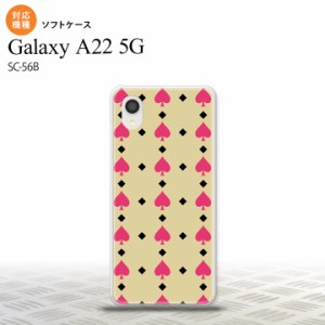 SC-56B Galaxy A22 スマホケース ソフトケース トランプ スペード ベージュ ピンク メンズ レディース nk-a22-tp540