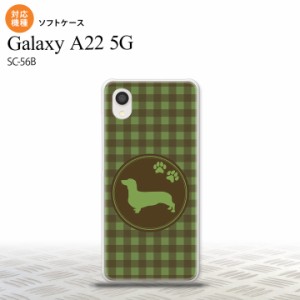 SC-56B Galaxy A22 スマホケース ソフトケース 犬 ダックスフンド B 緑 メンズ レディース nk-a22-tp816