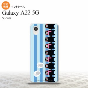 SC-56B Galaxy A22 スマホケース ソフトケース くまモン ストライプ 青 メンズ レディース nk-a22-tpkm13