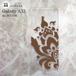 SCG08 Galaxy A32 ケース ハードケース ダマスク C 茶 nk-a32-1031