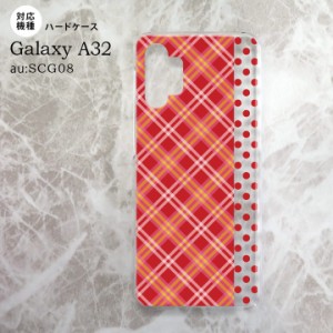 SCG08 Galaxy A32 ケース ハードケース タータン ドット 赤 nk-a32-1531