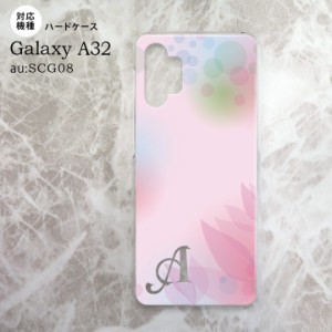 SCG08 Galaxy A32 ケース ハードケース ぼかし 花柄 ピンク +アルファベット nk-a32-1593i