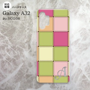 SCG08 Galaxy A32 ケース ハードケース パッチワーク ミックスF 緑 +アルファベット nk-a32-1676i