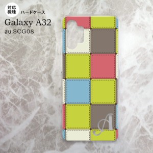 SCG08 Galaxy A32 ケース ハードケース パッチワーク ミックスG 緑 +アルファベット nk-a32-1677i
