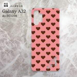 SCG08 Galaxy A32 ケース ハードケース ハート B ピンク +アルファベット nk-a32-173i
