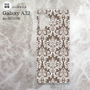 SCG08 Galaxy A32 ケース ハードケース ダマスク A 茶 白 nk-a32-457