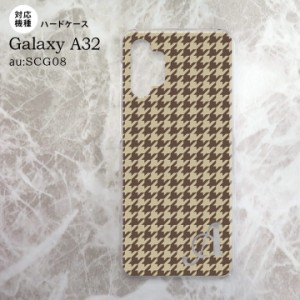 SCG08 Galaxy A32 ケース ハードケース 千鳥 格子 小 茶 +アルファベット nk-a32-910i