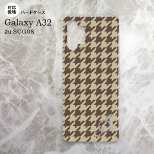 SCG08 Galaxy A32 ケース ハードケース 千鳥 格子 大 茶 +アルファベット nk-a32-925i