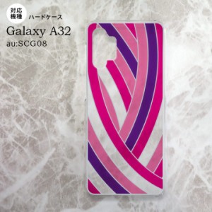 SCG08 Galaxy A32 背面ケース カバー ステンドグラス風 帯 ピンク ステンドグラス風