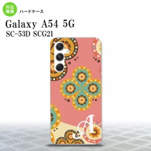 Galaxy A54 5G Galaxy A54 5G スマホケース 背面ケース ハードケース エスニック 花柄 ピンク ベージュ +アルファベット 2023年 5月発売 
