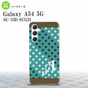 Galaxy A54 5G Galaxy A54 5G スマホケース 背面ケース ハードケース ドット 水玉 C 青緑 茶 +アルファベット 2023年 5月発売 nk-a54-165