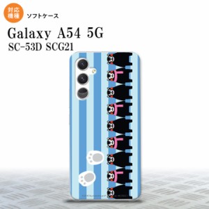 Galaxy A54 5G Galaxy A54 5G スマホケース 背面ケースソフトケース くまモン ストライプ 青 2023年 5月発売 nk-a54-tpkm13