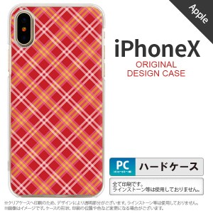 iPhoneX スマホケース カバー アイフォンX チェックA 赤 nk-ipx-431