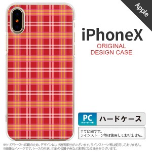 iPhoneX スマホケース カバー アイフォンX チェックB 赤 nk-ipx-432