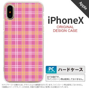 iPhoneX スマホケース カバー アイフォンX チェックB ピンク nk-ipx-434