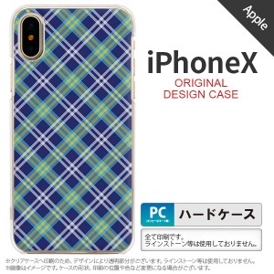 iPhoneX スマホケース カバー アイフォンX チェックA 青 nk-ipx-437