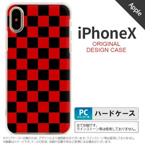 iPhoneX スマホケース カバー アイフォンX スクエア 黒×赤 nk-ipx-763