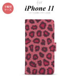 iPhone11 iPhone11 手帳型スマホケース カバー 豹柄 ピンク  nk-004s-i11-dr026
