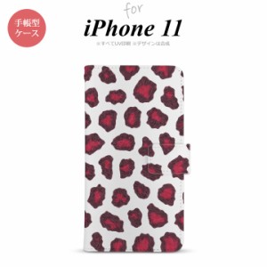 iPhone11 iPhone11 手帳型スマホケース カバー 豹柄 ピンク  nk-004s-i11-dr028