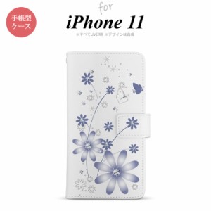 iPhone11 iPhone11 手帳型スマホケース カバー 花柄 ガーベラ 透明 紫  nk-004s-i11-dr074