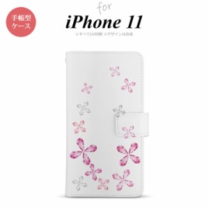 iPhone11 iPhone11 手帳型スマホケース カバー 花柄 カット ピンク  nk-004s-i11-dr076