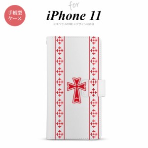 iPhone11 iPhone11 手帳型スマホケース カバー ゴシック クリア 赤  nk-004s-i11-dr1007