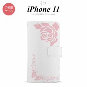 iPhone11 iPhone11 手帳型スマホケース カバー バラ クリア ピンク  nk-004s-i11-dr1067