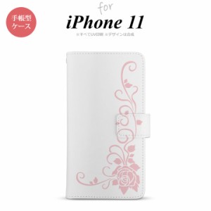iPhone11 iPhone11 手帳型スマホケース カバー バラ クリア ピンク  nk-004s-i11-dr1071