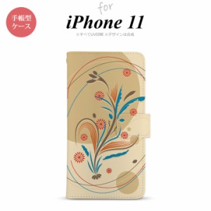 iPhone11 iPhone11 手帳型スマホケース カバー 和柄 ベージュ  nk-004s-i11-dr1228