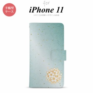 iPhone11 iPhone11 手帳型スマホケース カバー 和柄 サクラ 緑  nk-004s-i11-dr1276
