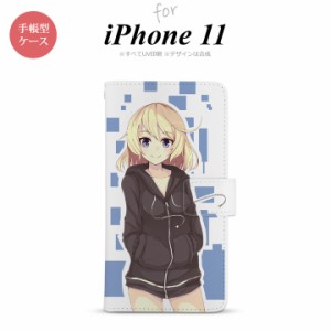 iPhone11 iPhone11 手帳型スマホケース カバー 女の子 キャラ 青  nk-004s-i11-dr1325